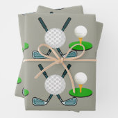 Papier d'enveloppement Motif de golf (En situation)