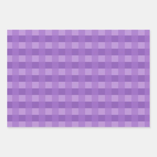 Papier d'enveloppement Motif violet En vichy (Devant)