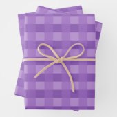 Papier d'enveloppement Motif violet En vichy (En situation)