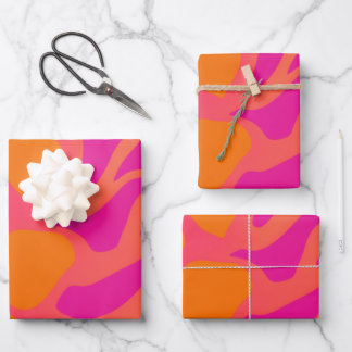 Papier d'enveloppement orange et rose chaud