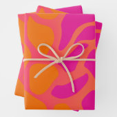 Papier d'enveloppement orange et rose chaud (En situation)