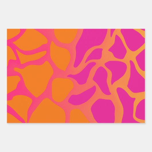 Papier d'enveloppement orange et rose chaud (Devant)