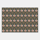 Papier d'enveloppement personnalisé Étoiles noir e (Devant 3)