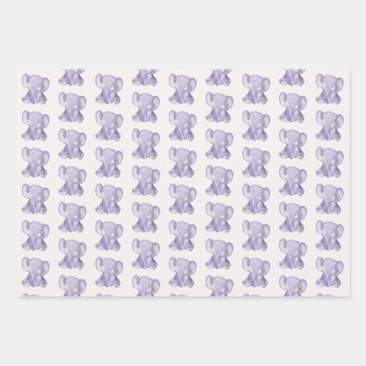 Papier d'enveloppement pour éléphant mou violet (Devant 2)