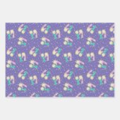 Papier d'enveloppement pourpre et Turquoise 17e an (Devant)