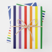 Papier d'enveloppement Rainbow Stripes et Blue Dia (En situation)