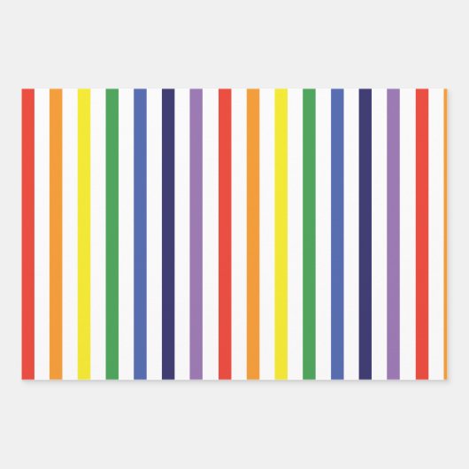Papier d'enveloppement Rainbow Stripes et Blue Dia (Devant)