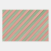 Papier d'enveloppement Red Green Stripes, Ensemble (Devant 2)
