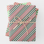 Papier d'enveloppement Red Green Stripes, Ensemble (En situation)