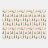 Papier d'enveloppement rose de Noël (Devant 3)