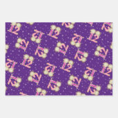Papier d'enveloppement rose et violet 12e annivers (Devant 2)