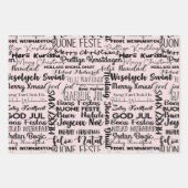 Papier d'enveloppement rose moderne de vacances (Devant 2)