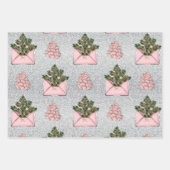 Papier d'enveloppement rose moderne de vacances (Devant)