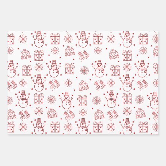 Papier d'enveloppement rouge blanc (Devant)