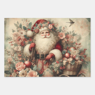 Papier d'enveloppement Rustique Floral Christmas P