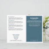 Papier Dépliant à bordure simple blanche cyan (Debout devant)