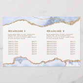 Papier dépliant biface en agate bleu pastel (Dos)