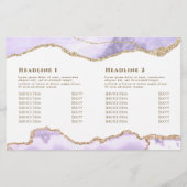 Papier dépliant biface en agate lavande (Dos)