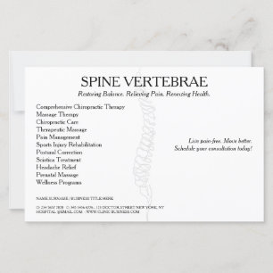Papier Dépliant de chiropraticien thérapeute en massage a