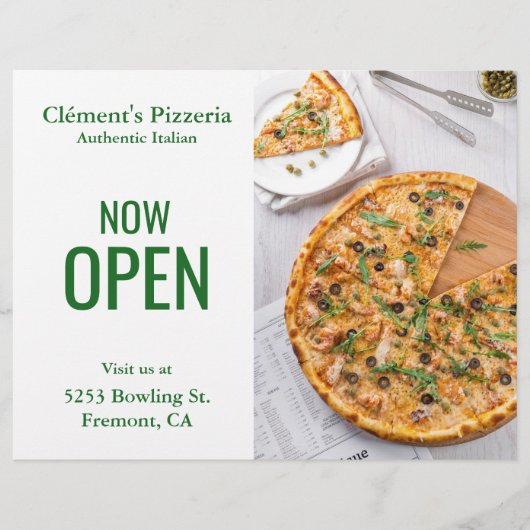 Papier Dépliant d'ouverture de la pizzeria (Devant)