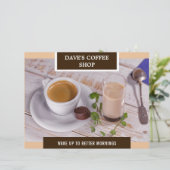Papier Dépliant d'ouverture du grand magasin de café (Debout devant)