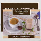 Papier Dépliant d'ouverture du grand magasin de café (Devant / Derrière)