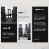 Papier Dépliant moderne noir et blanc pour entreprises à  (Dos)