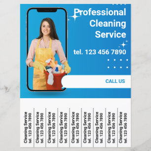 Papier Dépliant promotionnel pour service de nettoyage Ba