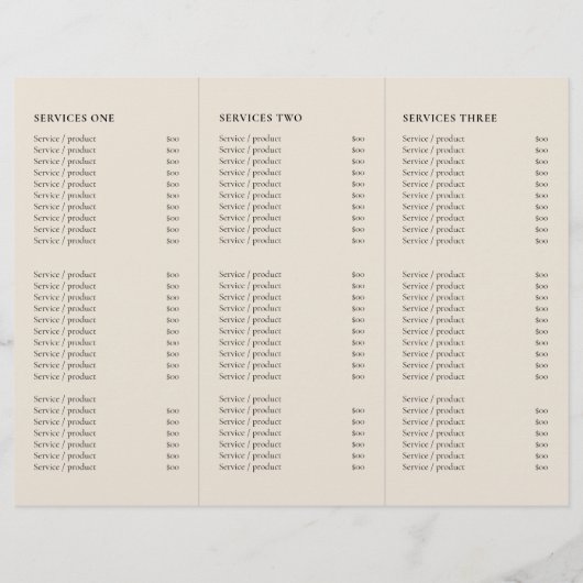 Papier Dépliant triptyque élégant Phases de lune Beige Mo (Dos)