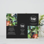 Papier Dépliant triptyque noir avec logo et photo d'entre (Debout devant)