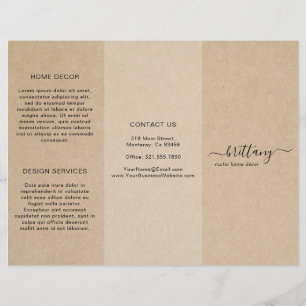 Papier Dépliant Triptyque Simple Brun Rustique pour Entre