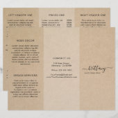 Papier Dépliant Triptyque Simple Brun Rustique pour Entre (Devant / Derrière)