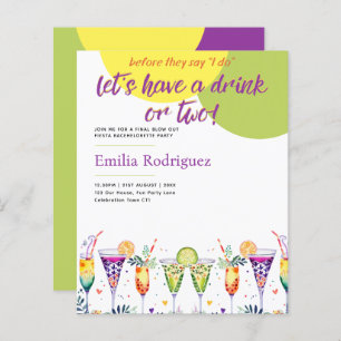 Papier Dernier Fiesta Cocktails Fête des mariées Bachelor