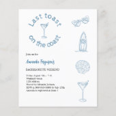 Papier Dernier toast coast bachelorette week-end invitati (Devant)