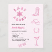 Papier Dernière invitation Rodeo rose bachelorette week-e (Devant)