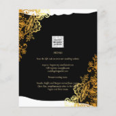 Papier DERNIÈRE OR Noir All-in1 Mariage INVITER QR Code (Dos)