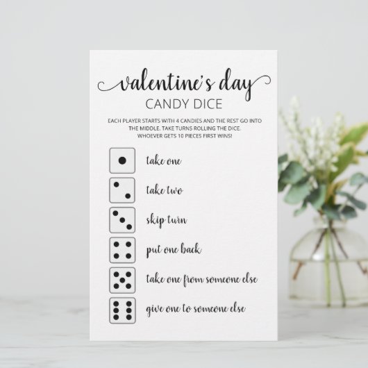 Papier Dés de bonbons Jeu modifiable pour fête de la Sain (Debout devant)