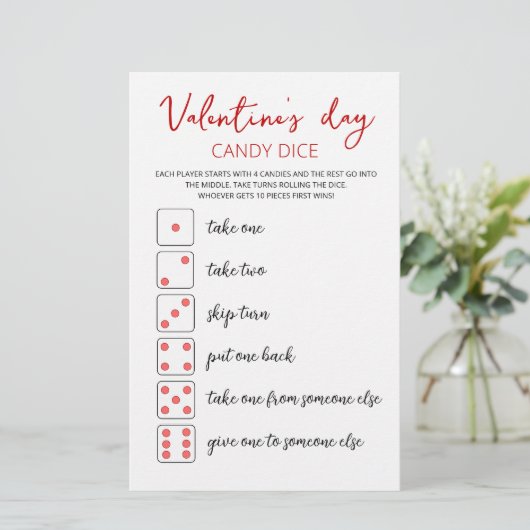 Papier Dés de bonbons Jeu modifiable pour fête de la Sain (Debout devant)