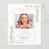 Papier Des Foyers De Verdure Abordables Ordre De Service (Devant)