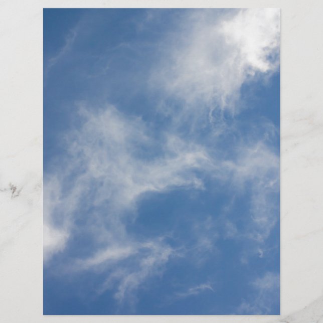 Papier Des nuages bleus dans un ciel (Devant)