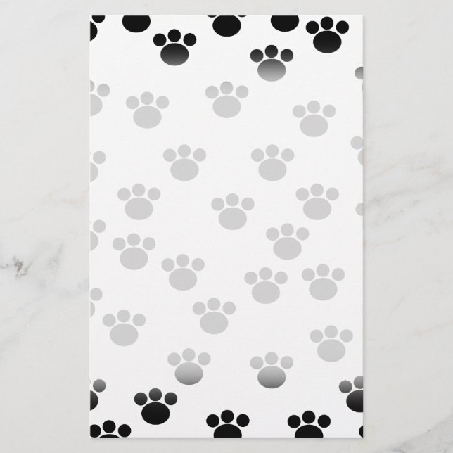 Papier Des patters d'animaux. Black and White. (Devant)