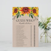 Papier Des Tournesols Rustiques Devinez Qui Fête des mari (Debout devant)