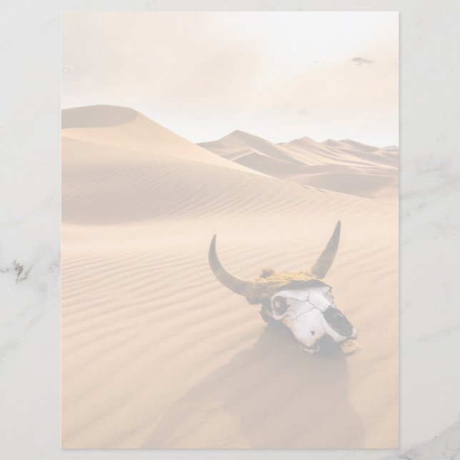 Papier Deserts | Cow Skull Rippled Sand Dunes (Devant)