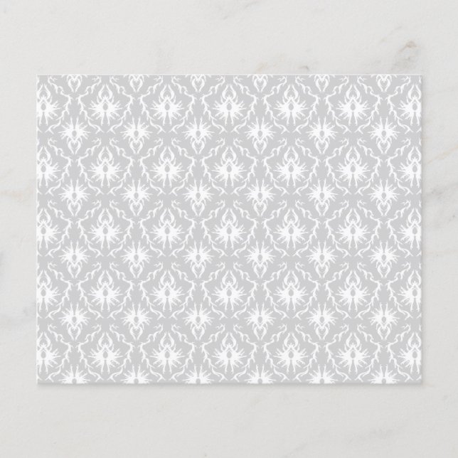 Papier Design Damas blanc et gris pastel. (Devant)