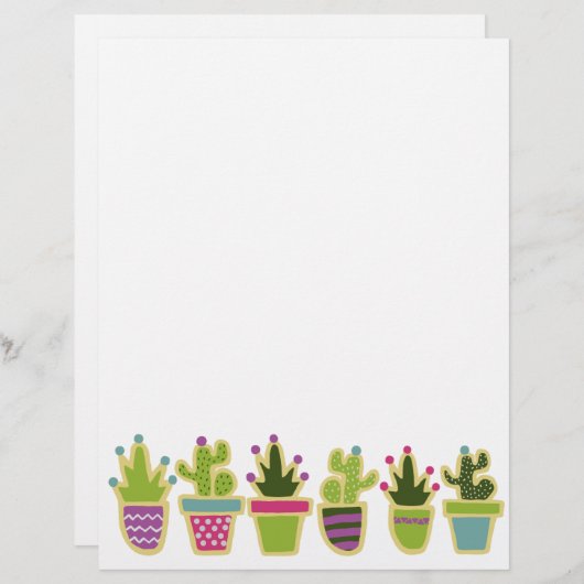 Papier Design de cactus mignons (Devant / Derrière)