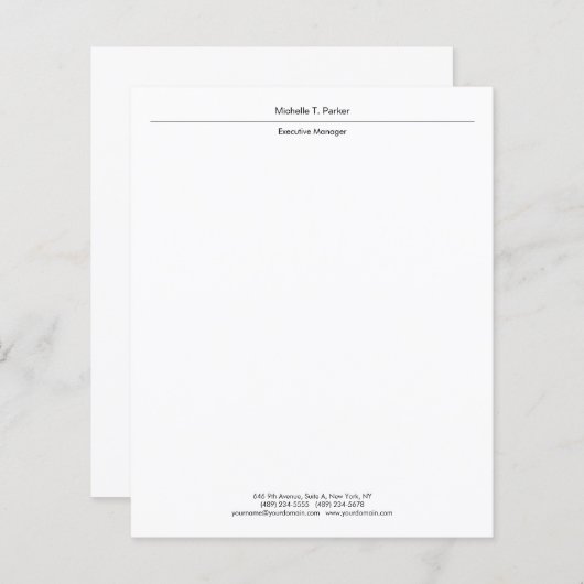 Papier Design épuré élégant professionnel moderne (Devant / Derrière)