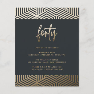 Papier Design moderne 40e anniversaire simple élégant scr