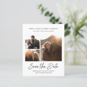 Papier Design moderne stylish Script Enregistrer la date  (Debout devant)