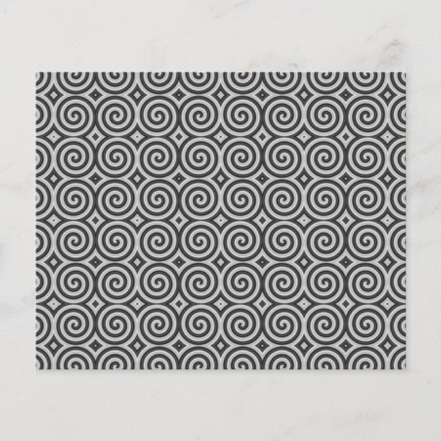 Papier Design noir et blanc. Motif de Spirals. (Devant)