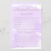 Papier Désirs de retrait d'aquarelle violet (Devant / Derrière)